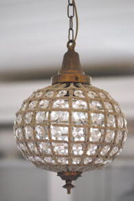 TAKLAMPA RUND KRISTALL - LITEN