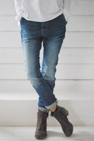 PLEASE - CHINOS - MÖRK DENIM